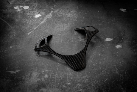 BMW E90, E92, E82 Carbon Fiber Steering Wheel Trim / Front Fascia - E92 & E82 with Sport Wheel- 32307845527-Interior Parts-grip-drift-Garagistic-bmw