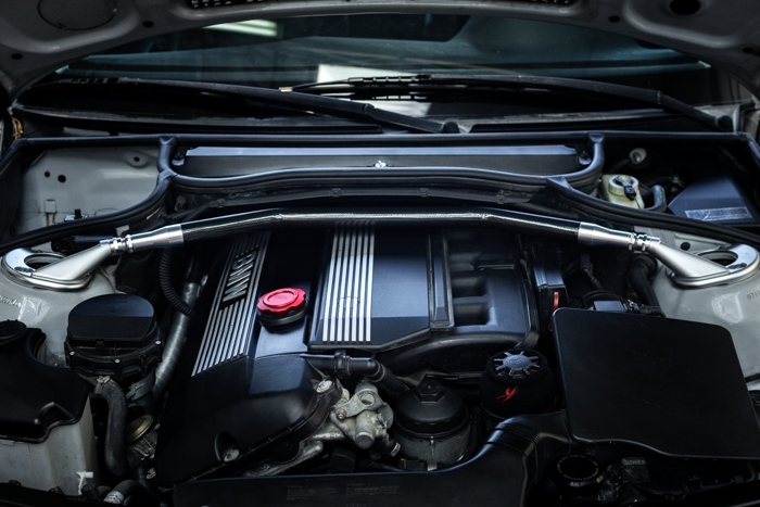 BMW E46 3 Series LTW Front Strut Bar - 323, 325, 328, 330, ZHP-Strut Bars-grip-drift-Bare-Front Brace Only-No Thanks-Garagistic-bmw