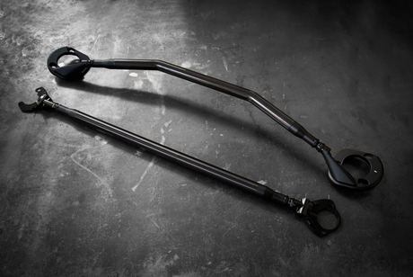 BMW E46 3 Series LTW Front Strut Bar - 323, 325, 328, 330, ZHP-Strut Bars-grip-drift-Black Anodize-Add Billet Aluminum Rear Strut Brace-No Thanks-Garagistic-bmw