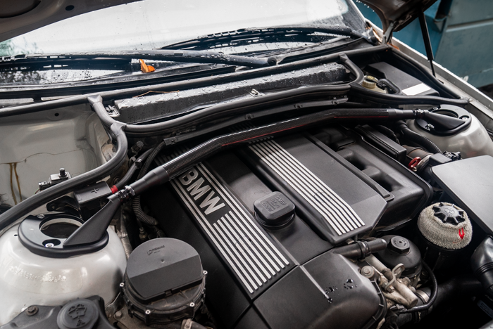 BMW E46 3 Series LTW Front Strut Bar - 323, 325, 328, 330, ZHP-Strut Bars-grip-drift-Bare-Front Brace Only-No Thanks-Garagistic-bmw