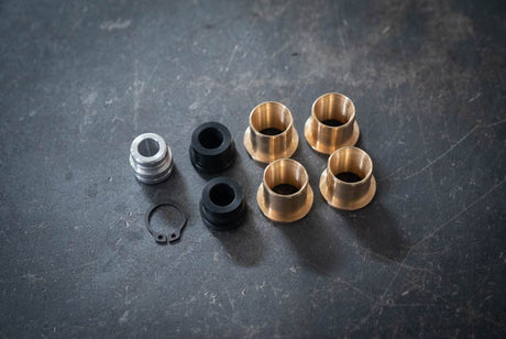 Late Model E30 Complete Pedal Bushing Rebuild Kit-Pedal Bushings-Garagistic-Anodized Red-Garagistic