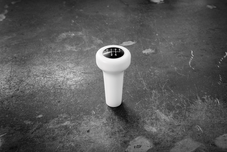 Vintage Delrin Shift Knob for BMW E21, E28, E30, E34, E36, E46-Shift knob-Garagistic-White-Recessed Option-5 Speed Emblem-Garagistic