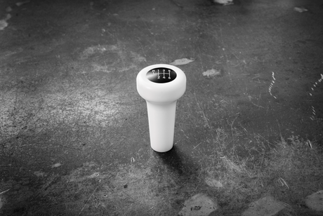 Vintage Delrin Shift Knob for BMW E21, E28, E30, E34, E36, E46-Shift knob-Garagistic-White-Recessed Option-6 Speed Emblem-Garagistic